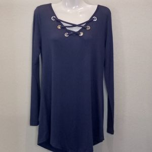 Belle by Belldini Blue Bling Tunic Top